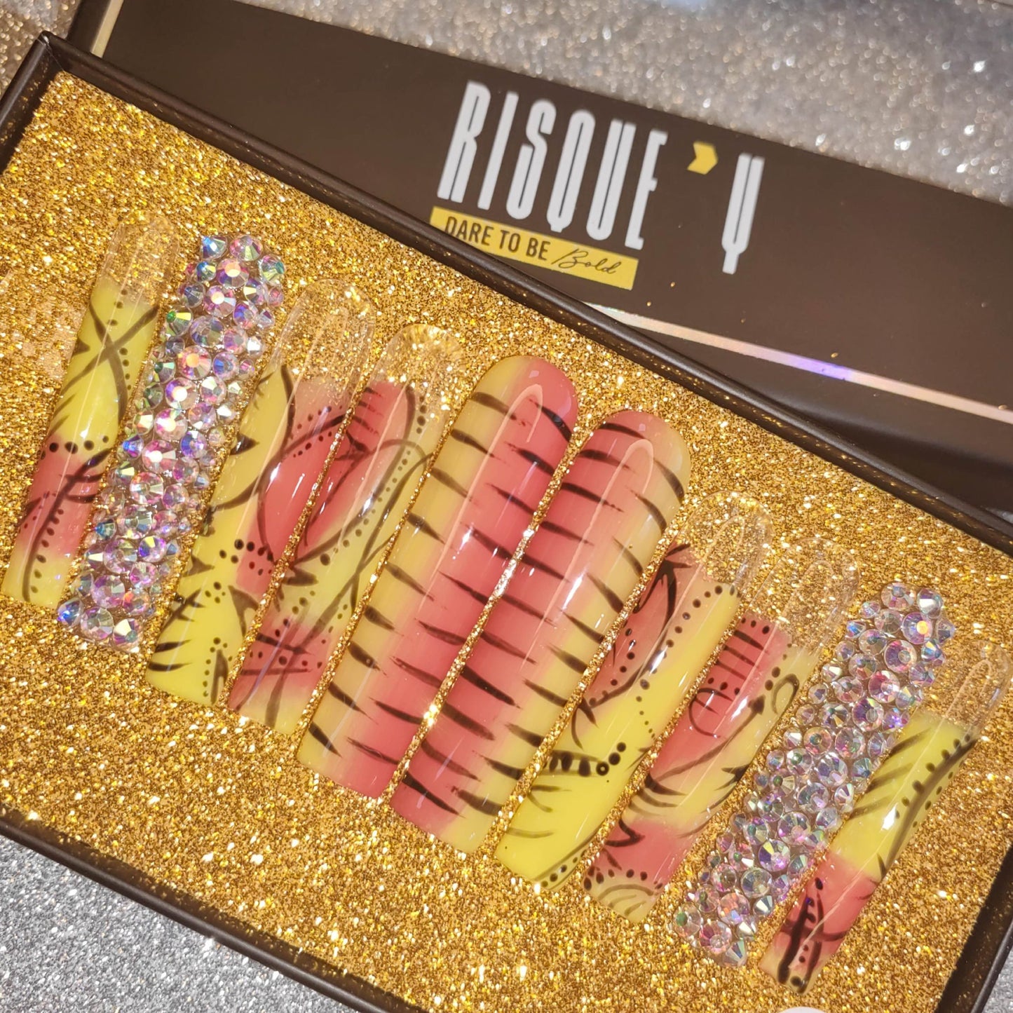 XXL Tiger Print Nails