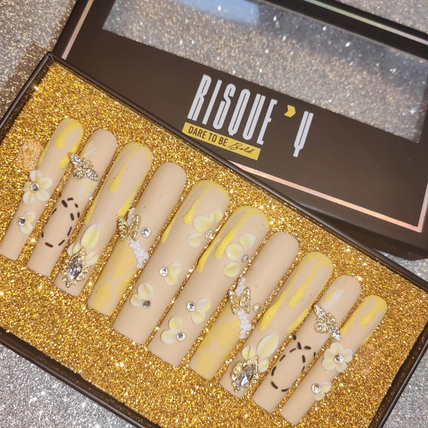 XXL Yellow & Biege Nails