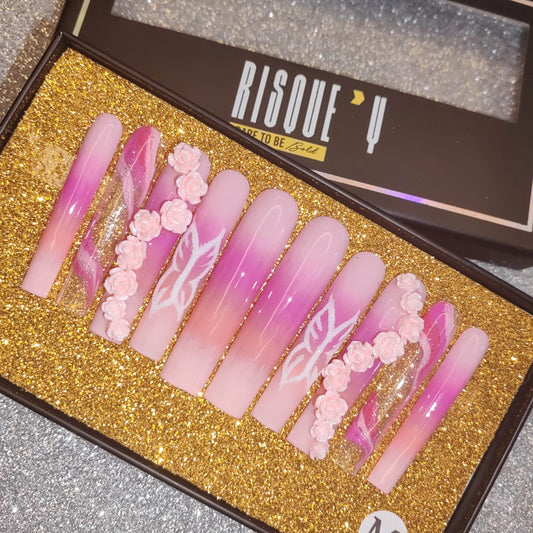 XXL Pink/Clear Nails