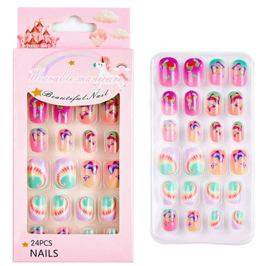 Kidz Pink Butterfly Nails