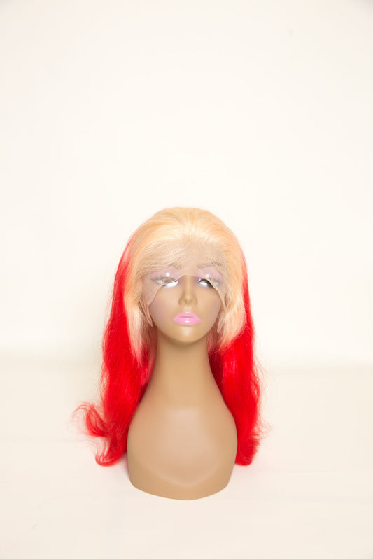 Risque’y Blonde/Red Body Wave Lace Wig